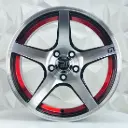 RIN 15X8 4-100/114.3 R1 SPORT 1318 BLACK MACHINE RED LINE ET0 CB73.1 