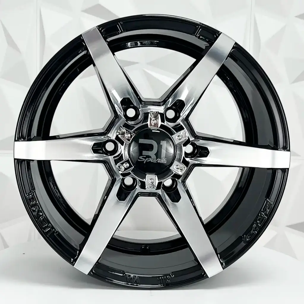 RIN 15X8 6-139.7 R1 SPORT 6032 BLACK MACHINE FACE ET-20 CB108.2