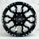 RIN 17X9 6-114.3 R1 SPORT DX409 BLACK MILLING SPOKE RIVETS ET0 CB66.1