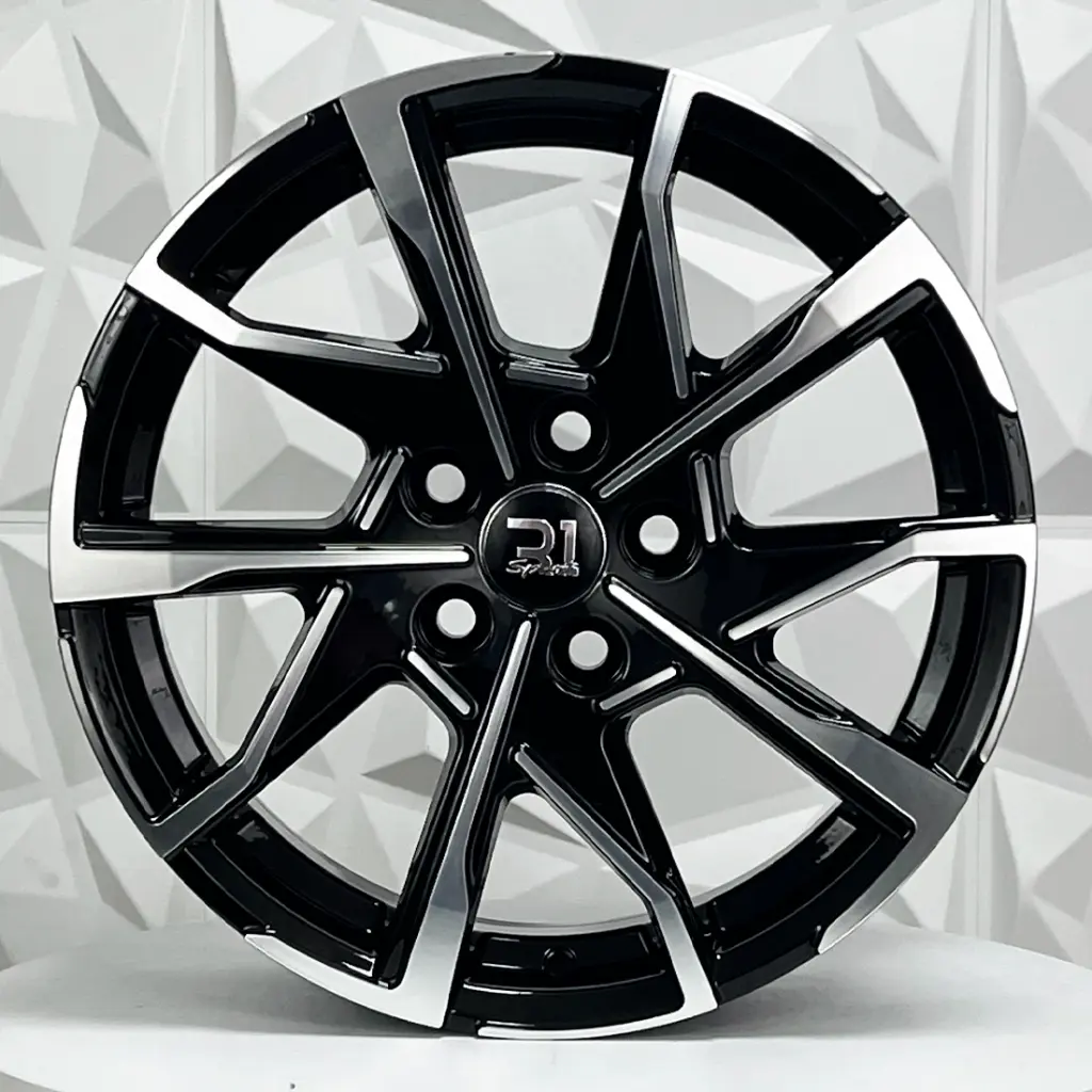RIN 17X7 5-114.3 R1 SPORT TH060 BLACK MACHINE FACE ET35 CB60.1