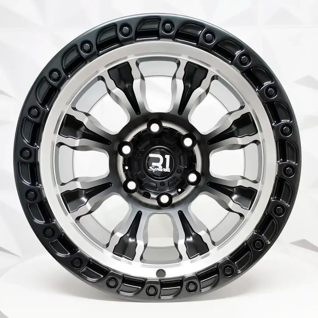 RIN 15X10 5-114.3 R1 SPORT X015 MATE BLACK MACHINE FACE ET-44 CB73.1