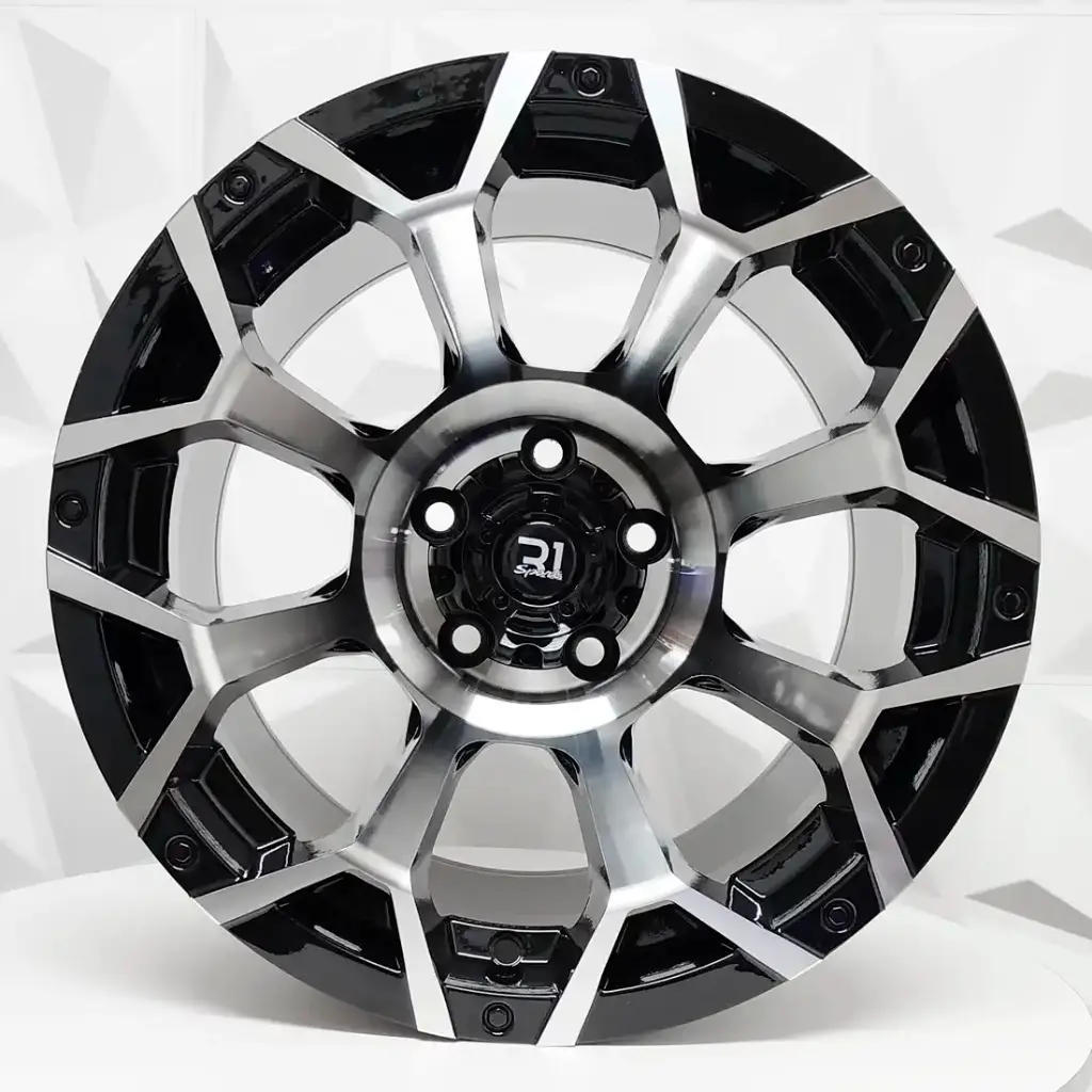 RIN 15X10 6-139.7 R1 SPORT X077 BLACK MACHINE FACE ET-44 CB108
