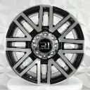 RIN 22X8.5 8-170 R1 SPORT FF7055 BLACK MACHINE FACE ET40 CB124.9