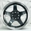 RIN 15X7 4-100/114.3 R1 SPORT 5958F GUNMETAL MACHINE LIP ET30 CB73.1