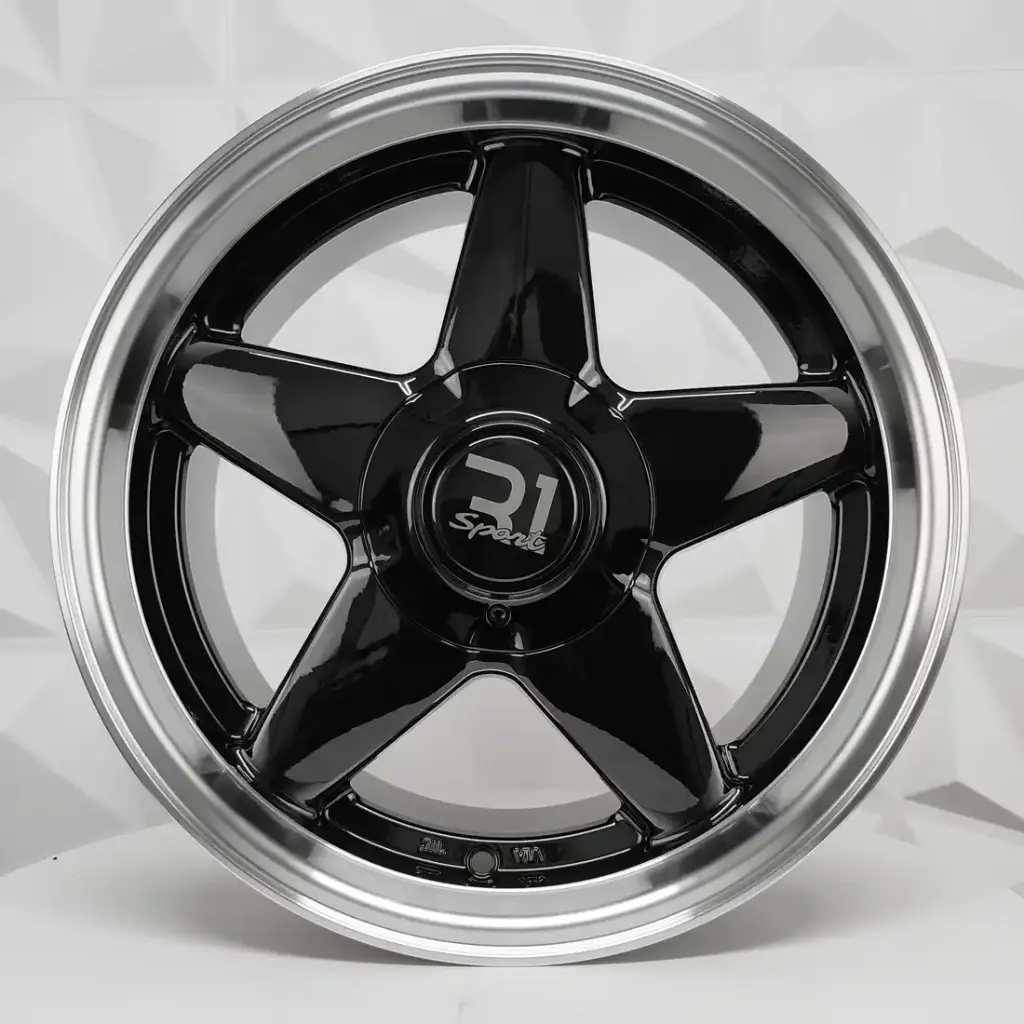RIN 16X9 4-100/114.3 R1 SPORT L1925 BLACK MACHINE LIP ET25 CB73.1