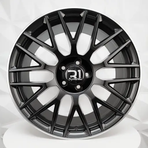 [198574F] RIN 19X8.5 5-112 R1 SPORT H932F MATTE BLACK MACHINE LIP ET38 CB66.56